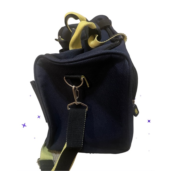 Ralph Lauren Chaps Duffle Bag Carry-On Blue Yellow Travel Fast Shipping - Picture 4 of 10